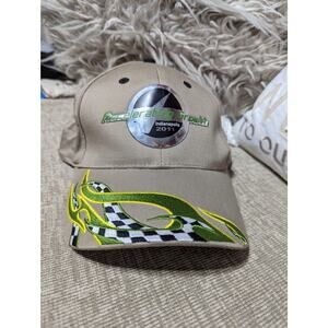 K Products John Deere Mens Hat Cap Beige Buckle Racing Accelerating Growth 2011